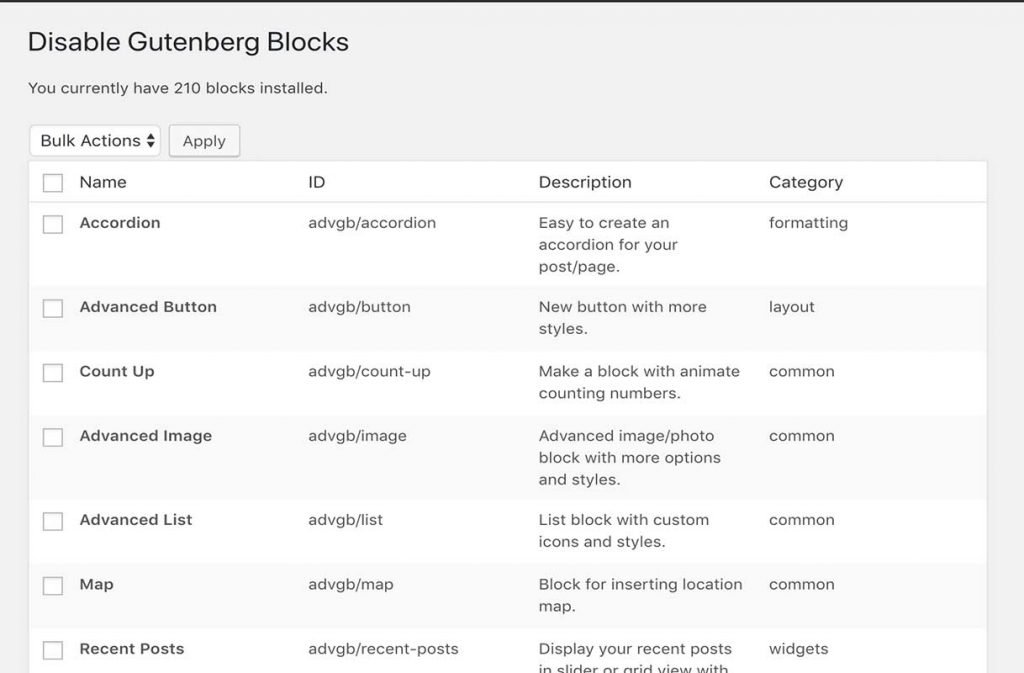 WordPress插件 - 古腾堡编辑器辅助插件：Disable Gutenberg Blocks