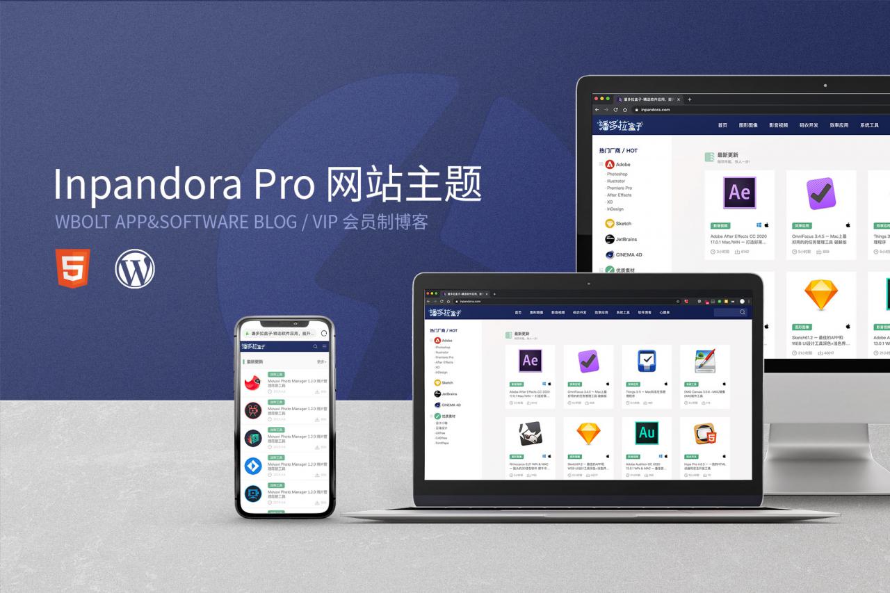 WordPress主题推荐之会员制软件下载站主题 Inpandora Pro