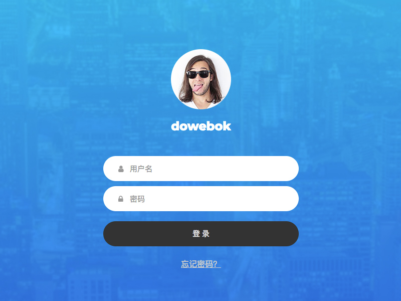 [代码样式]蓝色简洁大气登录页面