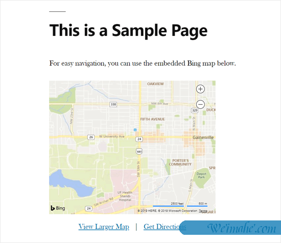 如何在WordPress中嵌入Bing地图