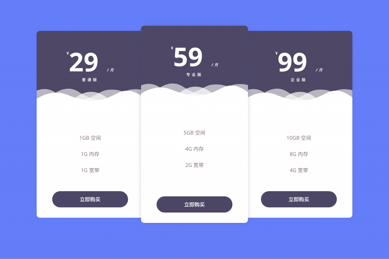 [代码样式]漂亮的套餐价格表