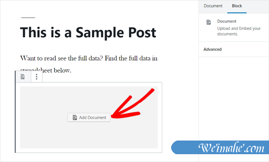 如何在WordPress博客文章中嵌入PDF，电子表格和其他内容