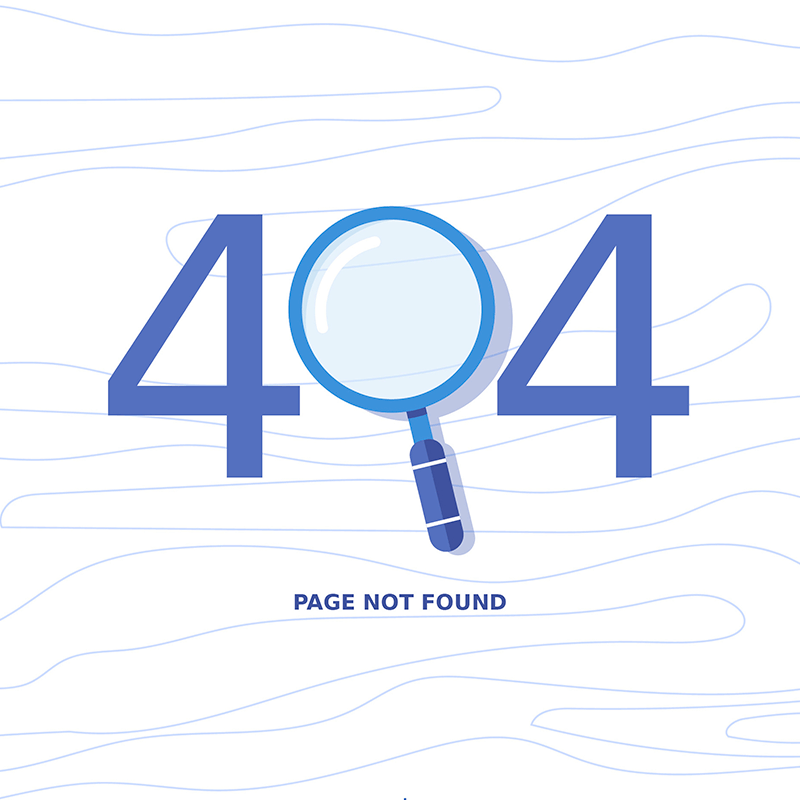 [代码样式]放大镜元素404错误页面设计(EPS/AI)