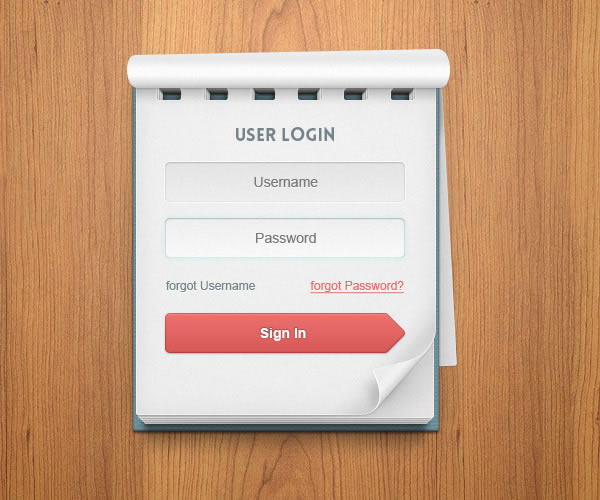 [代码样式]记事本风格用户登录界面HTML代码