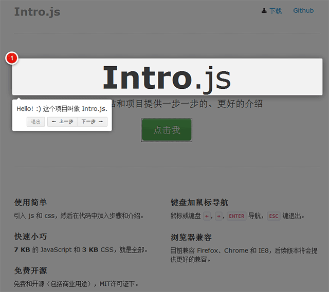 [代码样式]Intro.js – 为您的网站提供更好的用户指引