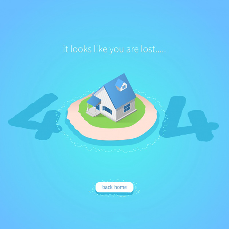 [代码样式]蓝色扁平风格404错误页面矢量素材(EPS/AI)