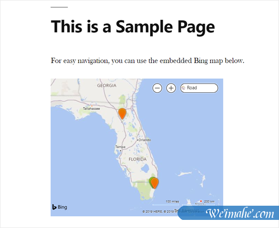 如何在WordPress中嵌入Bing地图