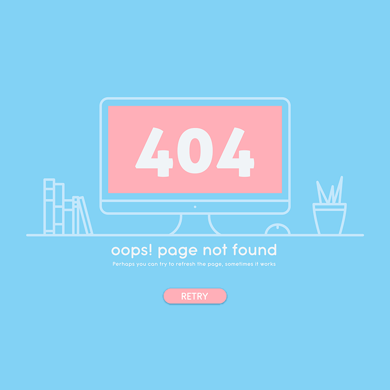 [代码样式]扁平风格404错误页面(EPS/AI)