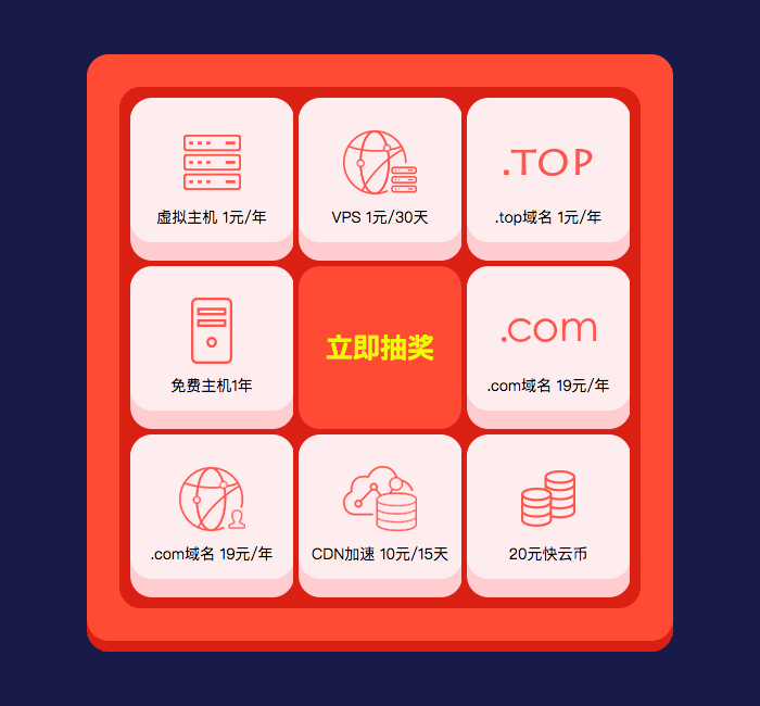 [代码样式]九宫格转盘抽奖