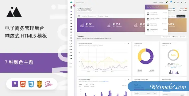 HTML和Laravel两套管理后台模板框架 HTML和Laravel两套管理后台模板框架