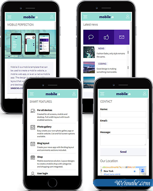framework7手机网站模板MobileS