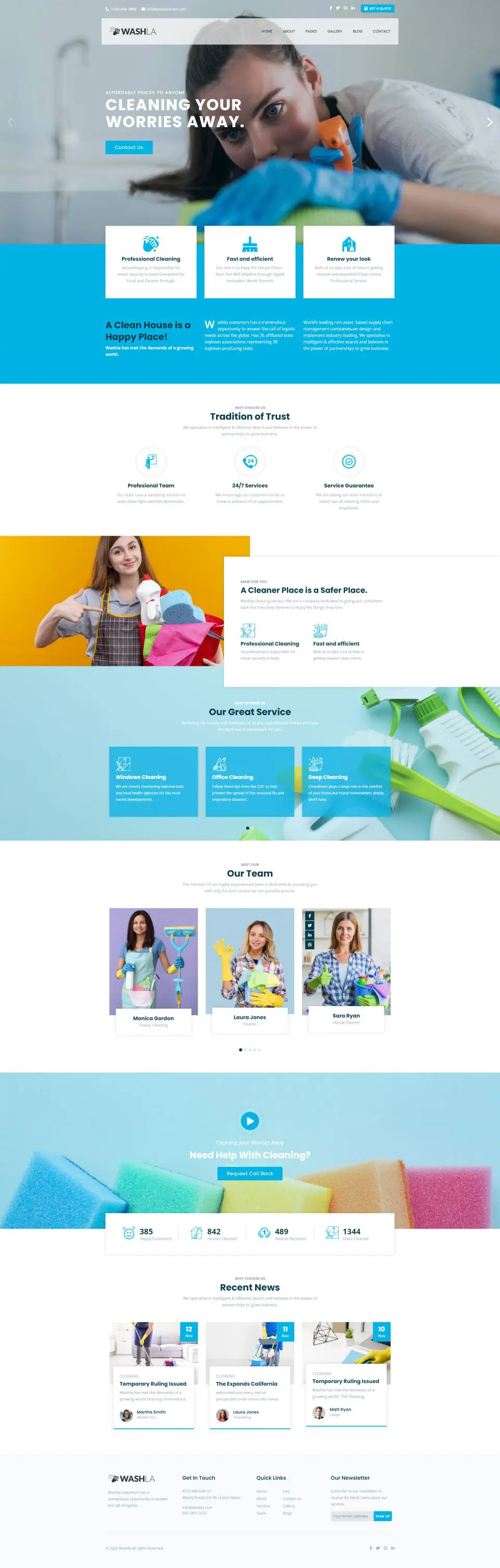 清洁服务保洁公司响应式网页模板-BTSP4321