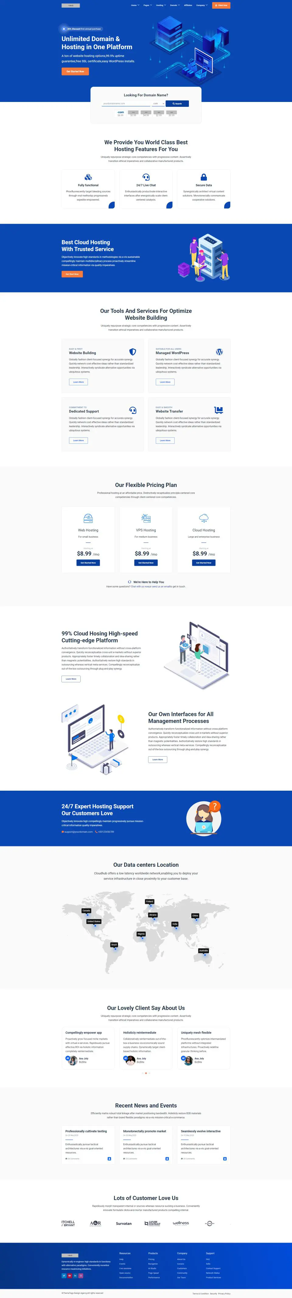 响应式域名和服务器业务网站模板-BTSP4117