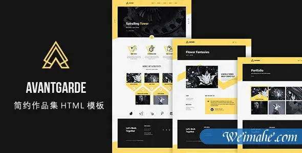 原生响应布局作品集展示HTML模板