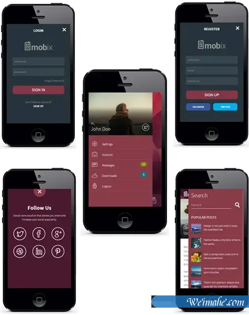 framwork7手机端网站模板 framwork7手机端网站模板