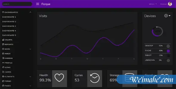 React+Vue+HTML三套管理后台前端框架