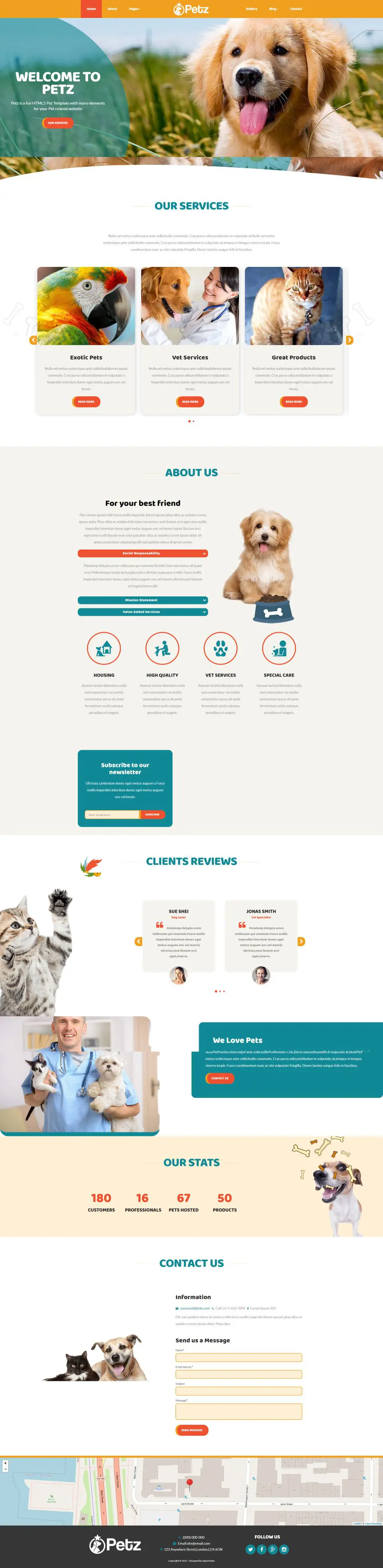 Petz响应式宠物店网站模板-BTSP4282