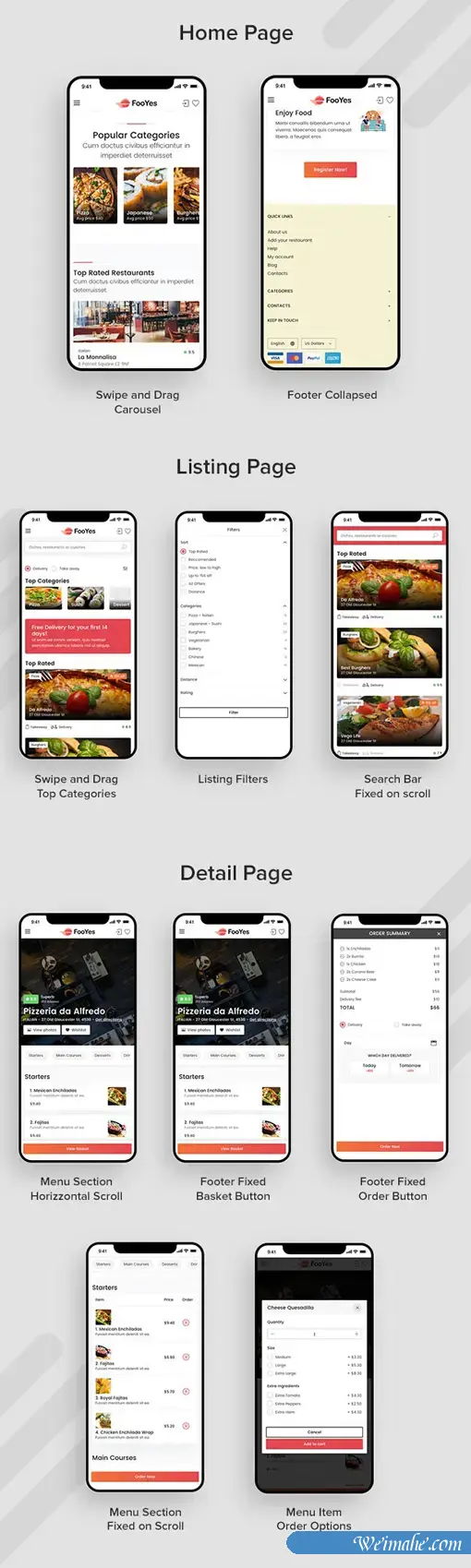 校园外卖美食外送网站bootstrap模板
