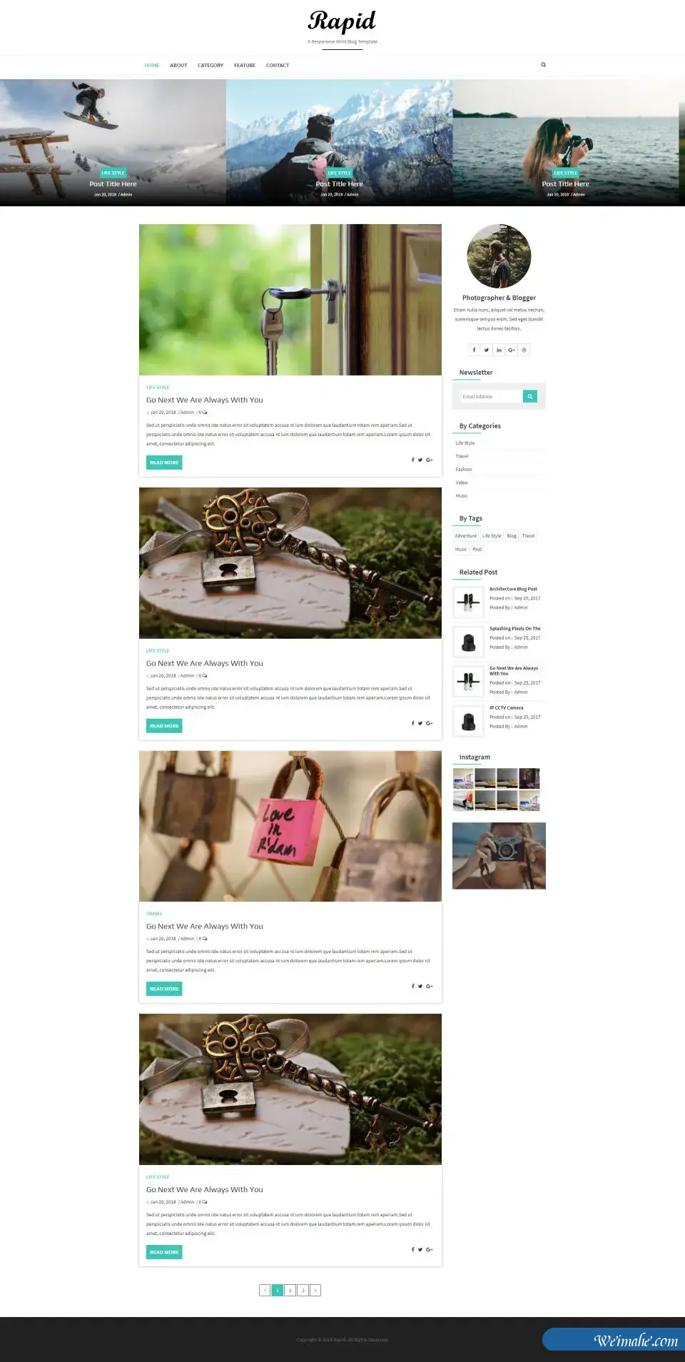 响应式Bootstrap博客Html模板-BTSP4124