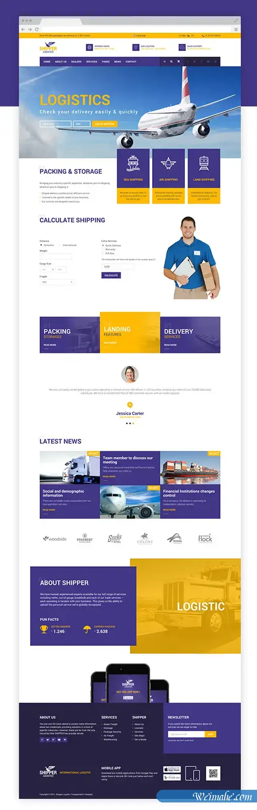 物流运输业务企业网站HTML模板