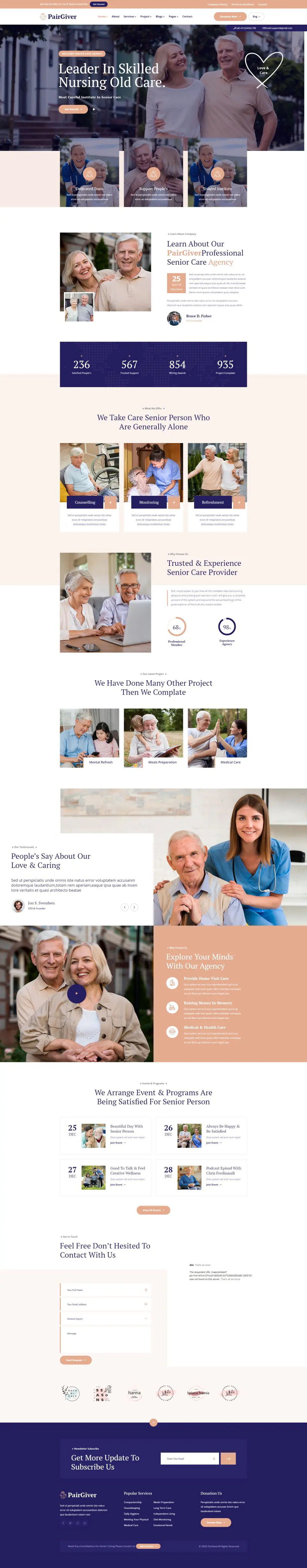BootStrap模板-养老院私人护理网页模板-BTSP4436