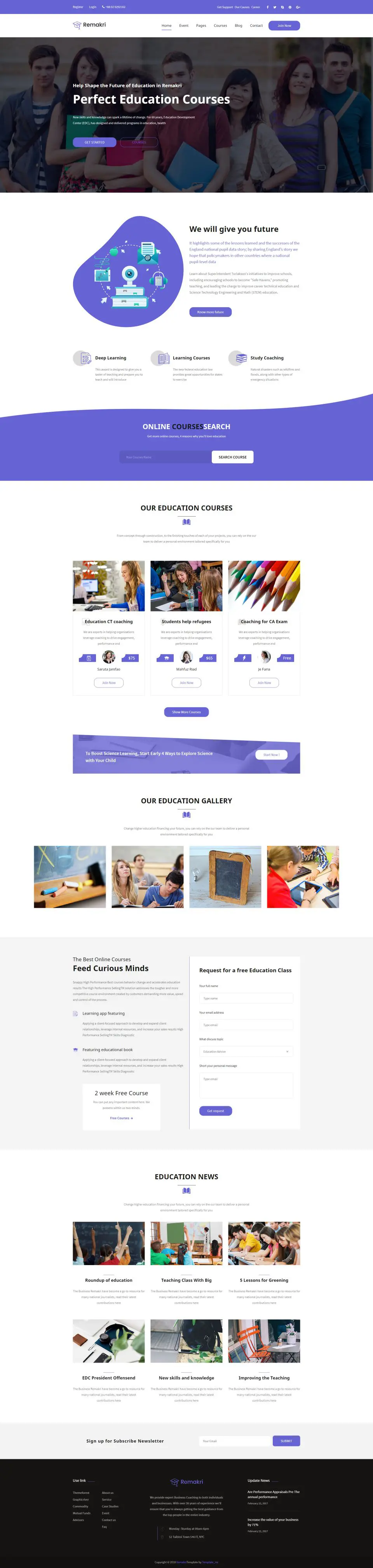 Remakri在线教育网站HTML5模板-BTSP4045