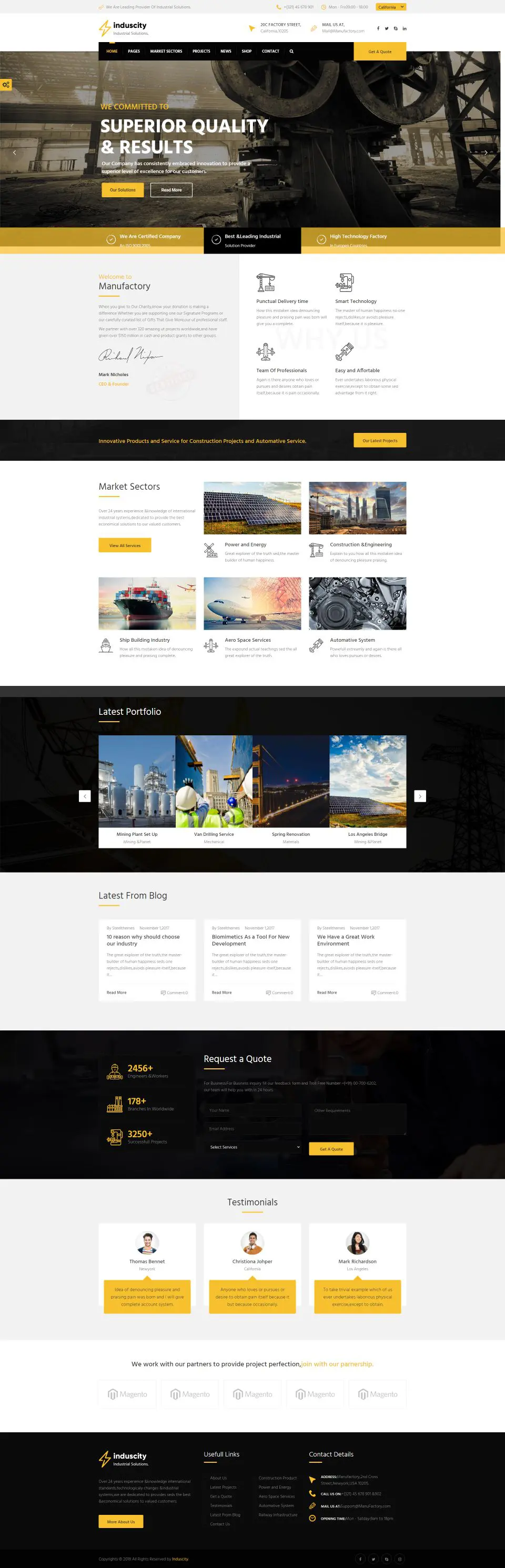 工业和建筑行业公司网站bootstrap模板-BTSP4128