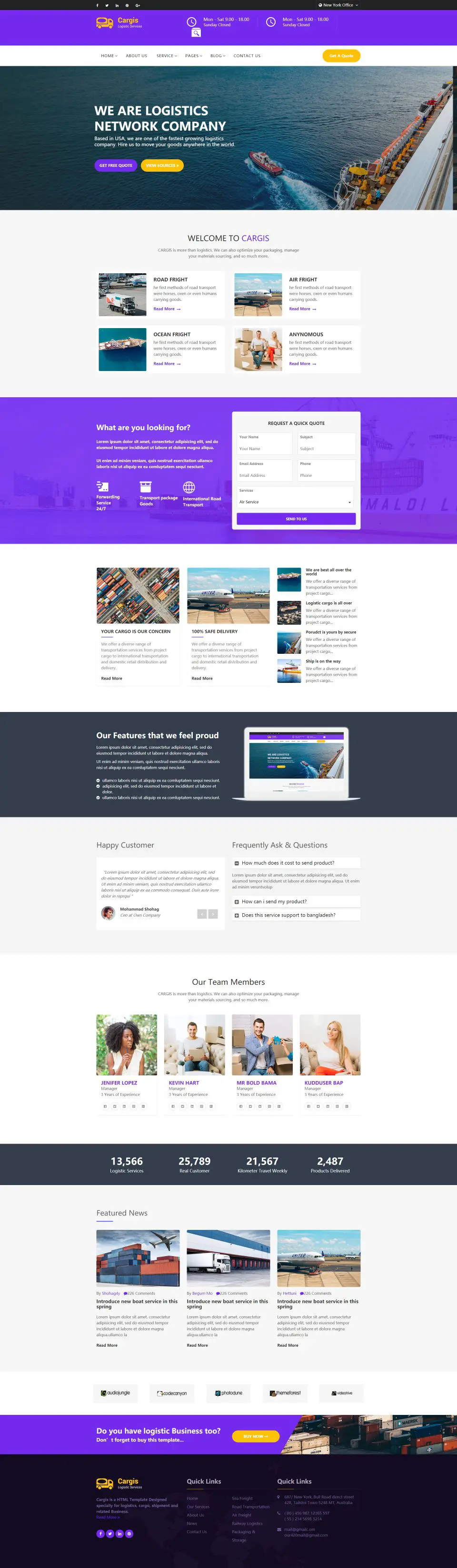 搬家物流公司网站HTML模板-BTSP4119