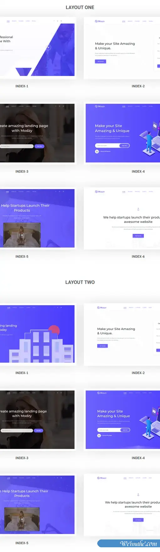 React创建的企业网站着陆页模板