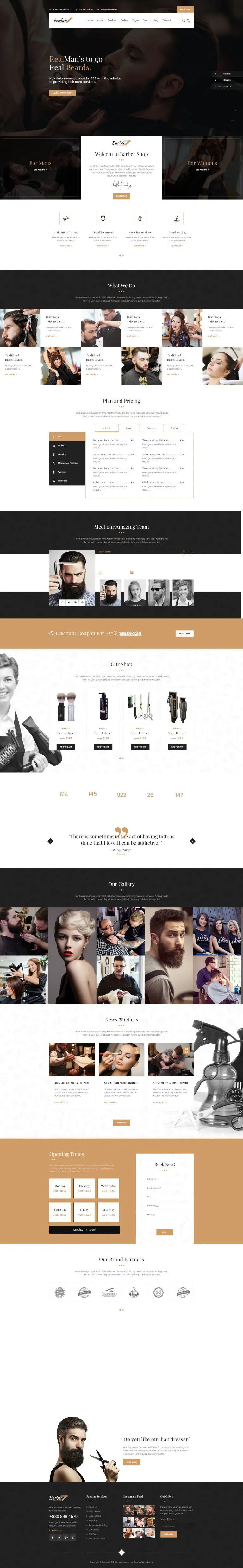 精美响应式美发理发Bootstrap模板-BTSP4126