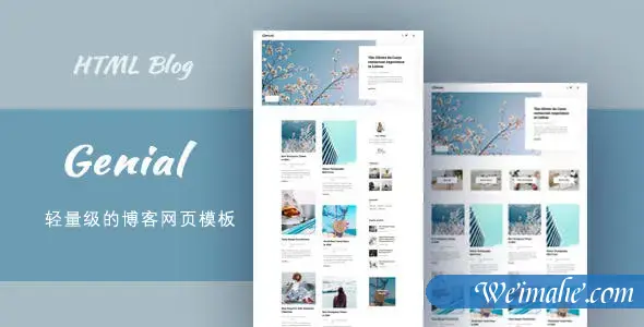 轻量级技术博客UI界面HTML模板