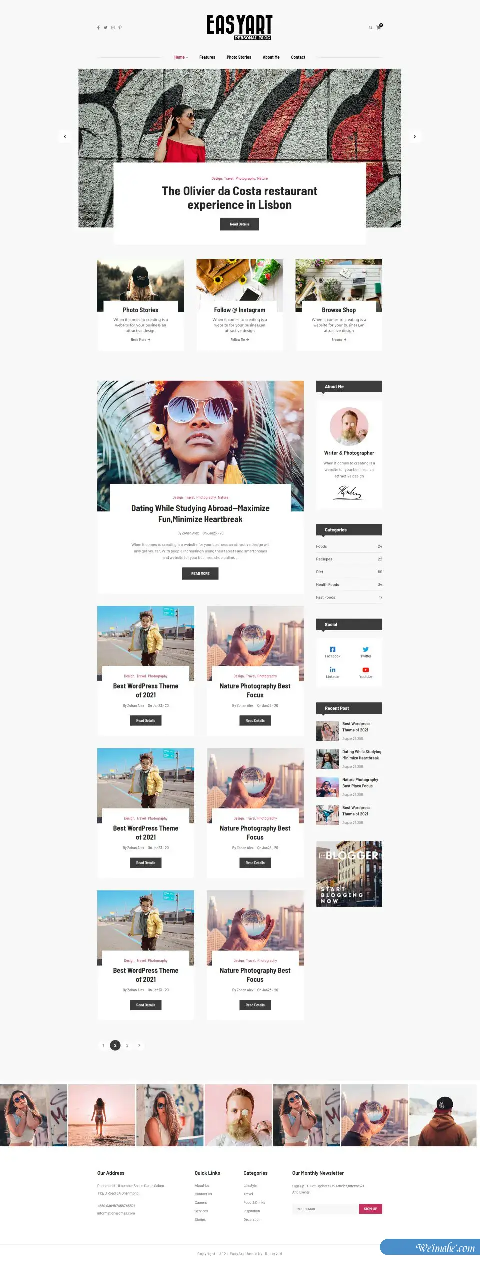 通用的bootstrap个人博客网页模板