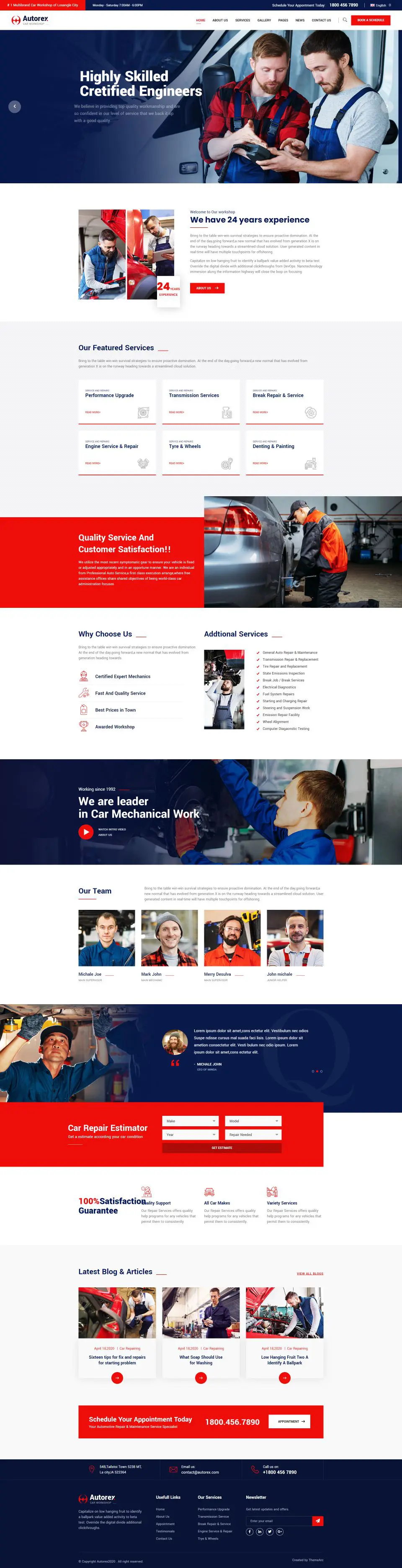 响应式汽车相关服务网站HTML5模板-Autorex