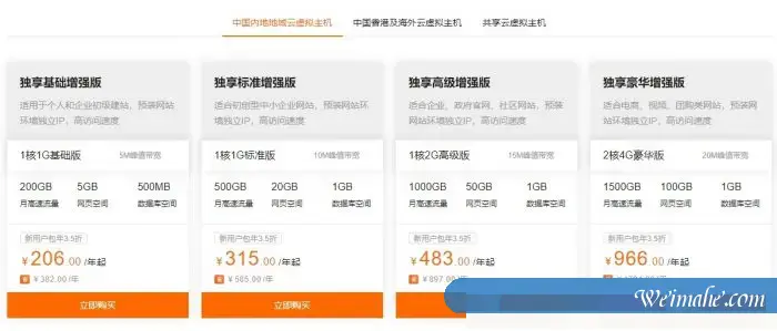 阿里云虚拟主机:1核/1G/5M/独立IP/个人企业建站,年付3.5折,仅206元/年 阿里云虚拟主机:1核/1G/5M/独立IP/个人企业建站,年付3.5折,仅206元/年