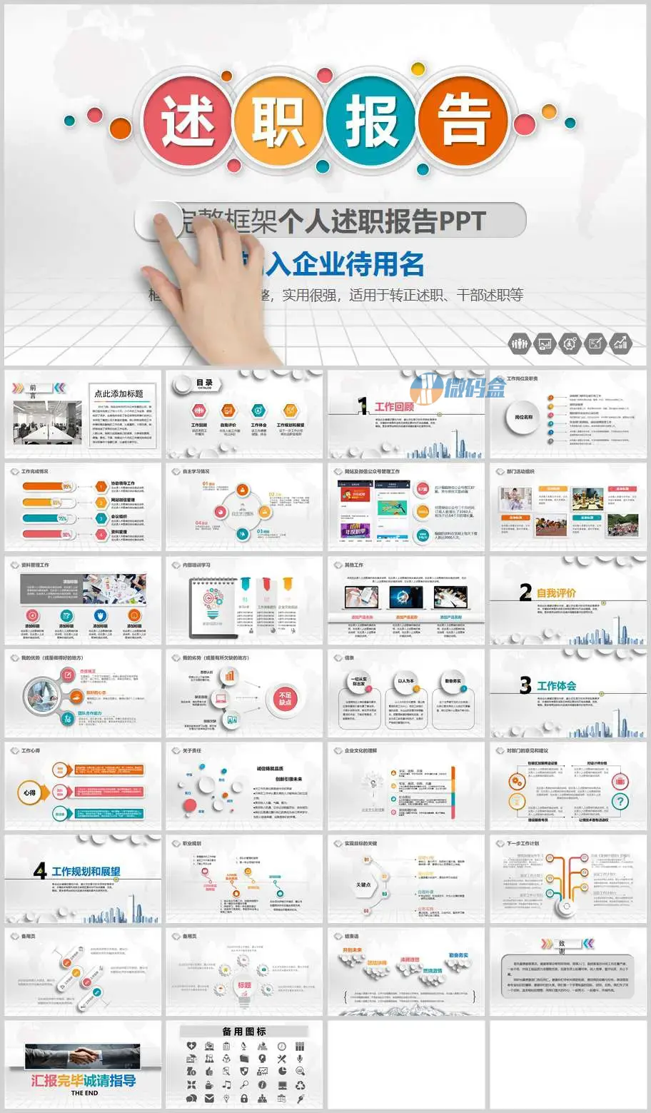 好看多彩的述职报告ppt模板