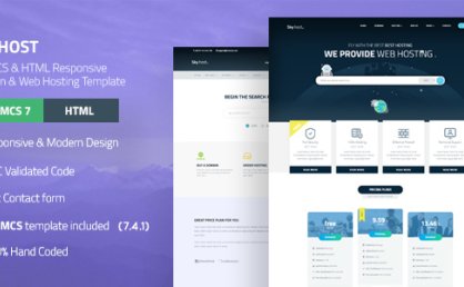 [WHMCS模板]基于Bootstrap3制作的SkyHost模板