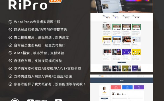 [WordPress主题]RiPro主题最新开心版去授权无限制(v5.9+v6.1)