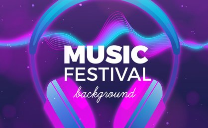 [代码样式]耳麦元素设计音乐节背景矢量素材(EPS/AI)