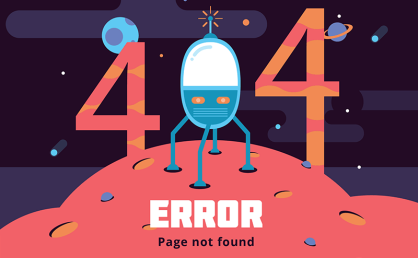 [代码样式]太空设计扁平404错误页面(EPS/AI)