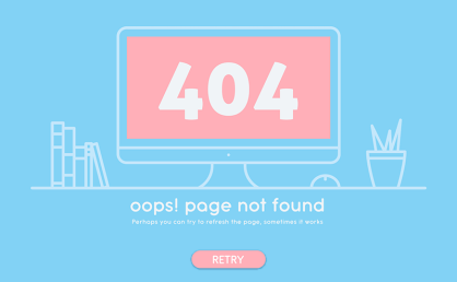 [代码样式]扁平风格404错误页面(EPS/AI)