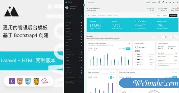 HTML和Laravel两套管理后台模板框架