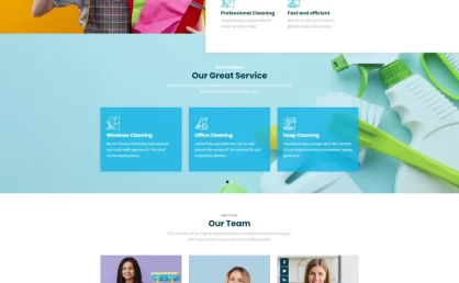 清洁服务保洁公司响应式网页模板-BTSP4321