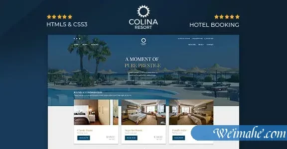 酒店展示网站在线预订HTML模板