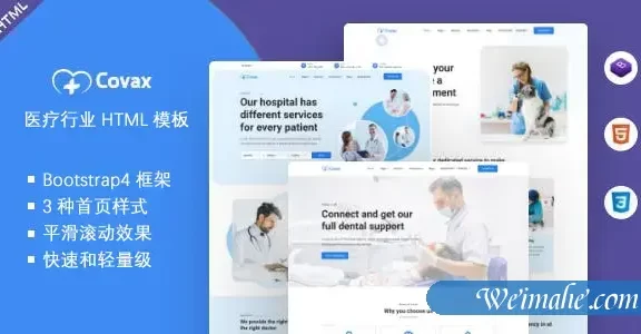 现代医疗诊所和医疗保健医生网站模板