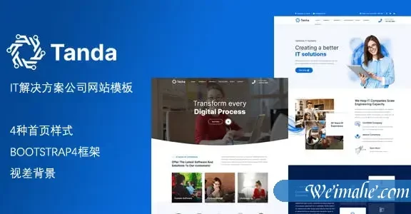 蓝色HTML5互联网IT服务网页模板