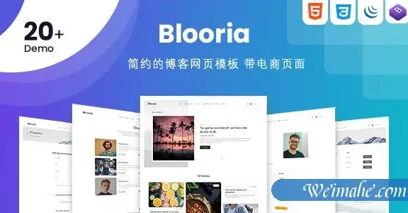 响应设计博客HTML模板带电商页面