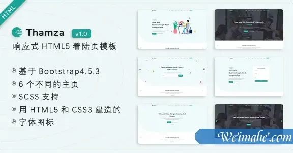 创业项目公司网站着陆页-Thamza