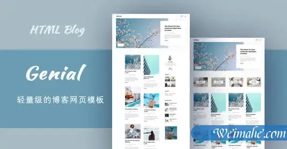 轻量级技术博客UI界面HTML模板