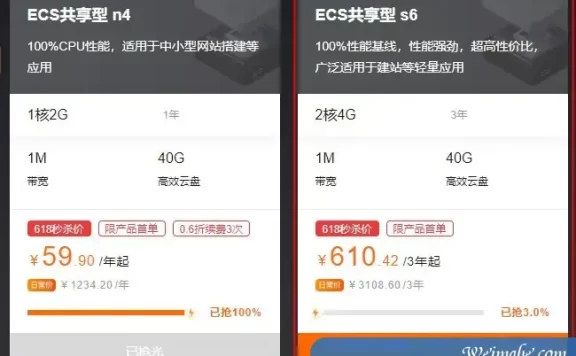 618哪里买云服务器便宜?阿里云/腾讯云/华为云/金山云/易探云等价格对比