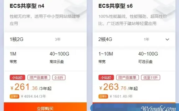 阿里云ecs服务器共享型s6与共享型n4选择哪个?性能区别及选择